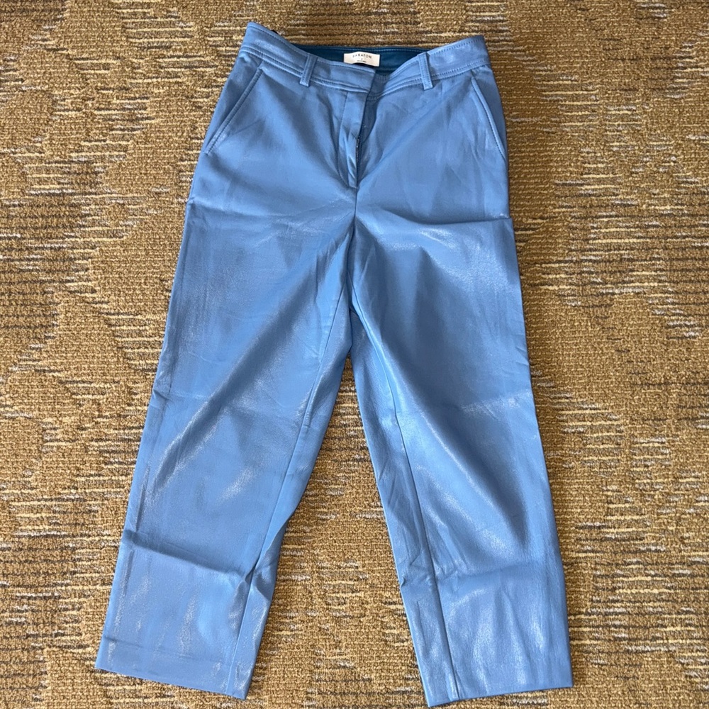 Babaton Aritzia Women's Blue Leather Pants